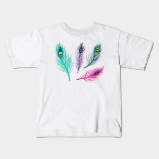 Peacock Feather Kids T-Shirt